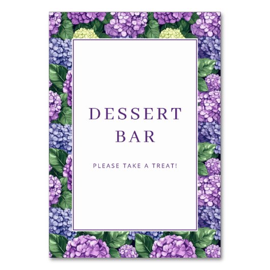 上品なパープルの花枠 テーブルナンバー (正面)