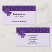 上品なパープルボウと水玉模様 名刺 (正面/裏面)