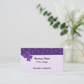 上品なパープルボウと水玉模様 名刺 (スタンド正面)