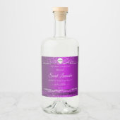 上品なパープルロゴイニシャルグリッター商品ラベル リキュールボトルラベル (正面)