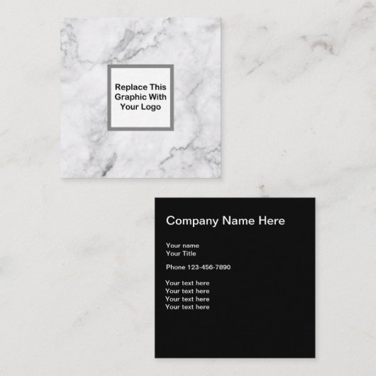 上品なビジネスロゴのデザイン スクエア名刺 (正面/裏面)