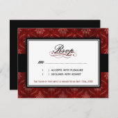 上品なビロードの応答カード 出欠カード (正面/裏面)