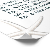 上品なビーチテーマ結婚スターフィッシュの座席表 ポスター (角)