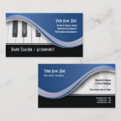 上品なピアノの教師の名刺 名刺 (正面/裏面)