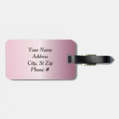 上品なピンクおよびブラウンのストライプのなデザイン ラゲッジタグ (裏面横)