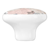 上品なピンクおよび黒いバラ セラミックノブ (側面)