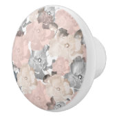 上品なピンクおよび黒いバラ セラミックノブ (右)