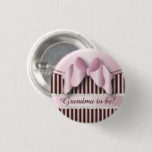 上品なピンクとブラウンのストライプ 缶バッジ (正面&裏面)