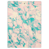 上品なピンクと青の大理石 クリップボード (裏面)