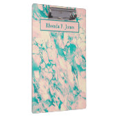 上品なピンクと青の大理石 クリップボード (右)