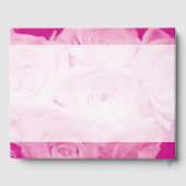 上品なピンクのバラの花結婚花束のゲストブック ゲストブック (裏面)