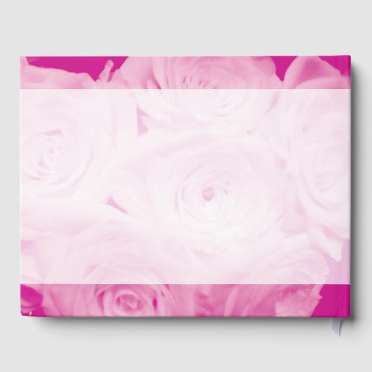 上品なピンクのバラの花結婚花束のゲストブック ゲストブック (裏面)