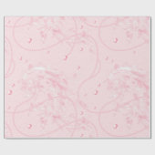 上品なピンクのブッシュエレガントパール ブライダルシャワー ラッピングペーパー (フラット)