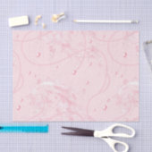 上品なピンクのブッシュエレガントパール ブライダルシャワー 薄葉紙 (クラフト)