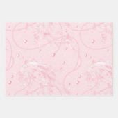 上品なピンクのブッシュパール ブライダルシャワー ラッピングペーパーシート (正面3)