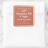 上品なピンクのローズ金ゴールド製品の包装ラベル スクエアシール (バッグ)