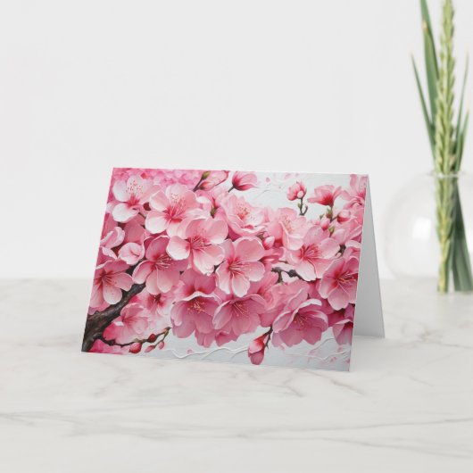 上品なピンクの桜の花 カード (正面)