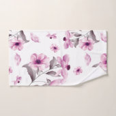 上品なピンクの花バスタオオルセット バスタオルセット (ハンドタオル)