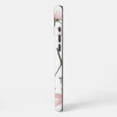 上品なピンクの花柄 iPhoneケース (左側面)