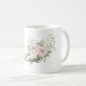 上品なピンクの花 コーヒーマグカップ (正面右)