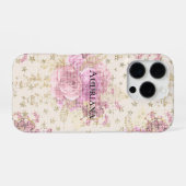 上品なピンクの花 iPhoneケース (裏面横)
