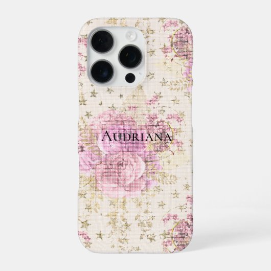 上品なピンクの花 iPhoneケース (裏面)
