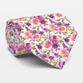 上品なピンクパープルウォーター色バラネックタイ ネクタイ (ロール)