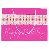 上品なピンクフローラ ラージペーパーバッグ (裏面)