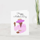 上品なピンク色の女性と母のデイカード カード (正面)