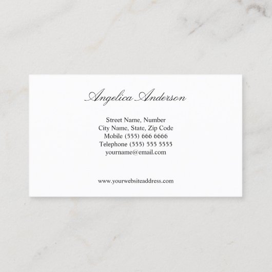 上品なファッションのブティックの名刺 名刺 (裏面)