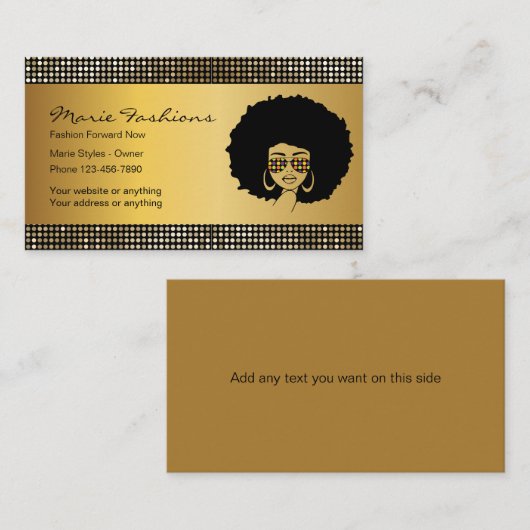 上品なファッション名刺 名刺 (正面/裏面)