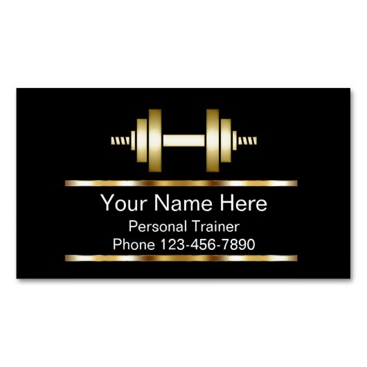 上品なフィットネスコーチビジネスマグネット マグネット名刺 (正面)