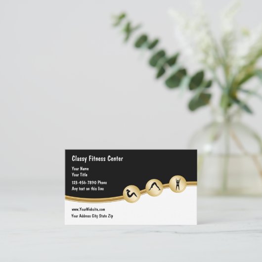 上品なフィットネス・センターの名刺 名刺 (スタンド正面)