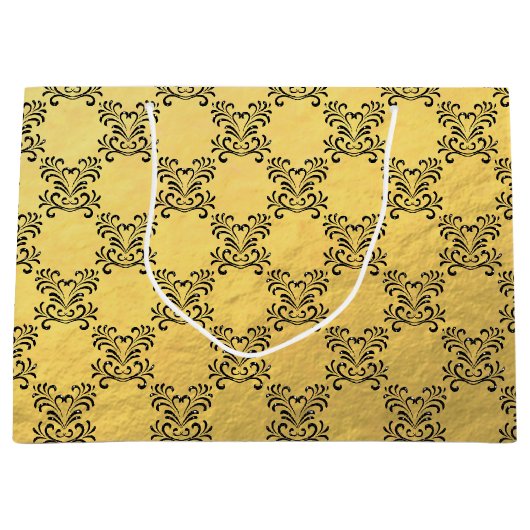 上品なフェイクゴールドフォイル抱き枕 – 大、光沢 ラージペーパーバッグ (正面)