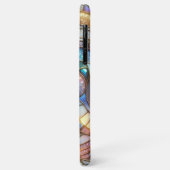 上品なフェイクブルーピンク虹色フェイクガラスのモザイク Case-Mate iPhoneケース (裏面/左)