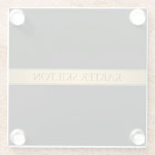 上品なフェイク金ゴールドストライプと黒の背景またはDIY ガラスコースター (裏面)