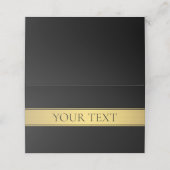上品なフェイク金ゴールドストライプと黒の背景またはDIY プレイスカード (外部開封)