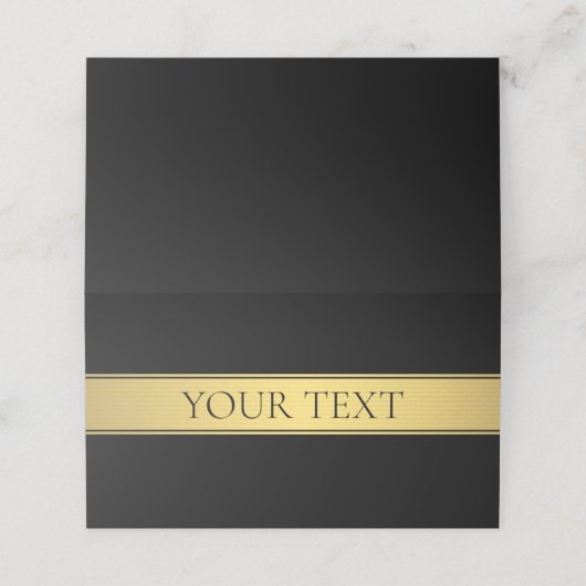 上品なフェイク金ゴールドストライプと黒の背景またはDIY プレイスカード (外部開封)