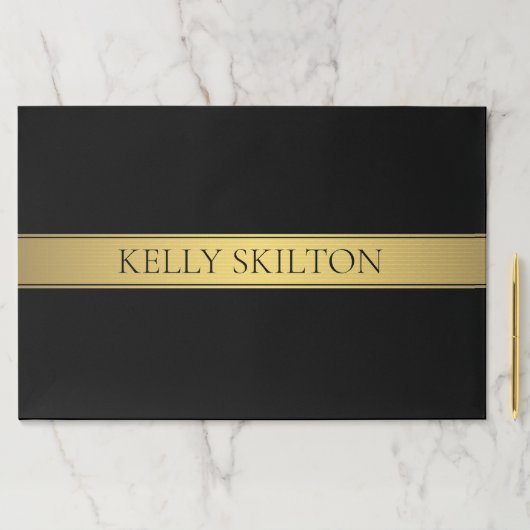 上品なフェイク金ゴールドストライプと黒の背景またはDIY ペーパーパッド (インサイチュ)