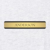 上品なフェイク金ゴールドストライプと黒の背景またはDIY ラベル (デザイン1)