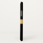 上品なフェイク金ゴールドストライプと黒の背景またはDIY Case-Mate iPhoneケース (裏面/右)