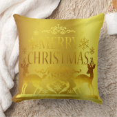 上品なフェイク金ゴールドメリークリスマス飾り枕 クッション (ブランケット)