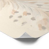 上品なフェザーBoho Beige結婚のウェルカムサイン ポスター (角)