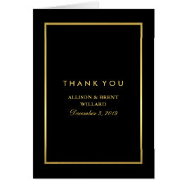 上品なフォイル金ゴールドサンキューカード – 黒