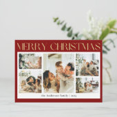 上品なフォトコラージュ金ゴールド雪の結晶クリスマス シーズンカード (スタンド正面)