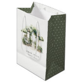 上品なフランスのガーデンランドスケープ水の色結婚の数 ミディアムペーパーバッグ (正面アングル)