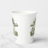 上品なフランスのガーデンランドスケープ水の色結婚の数 紙コップ (右)