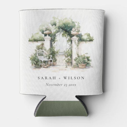 上品なフランスのガーデンランドスケープ水の色結婚の数 缶クーラー (正面)