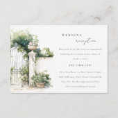 上品なフランスのガーデンランドスケープ結婚式のレセプション エンクロージャーカード (正面)