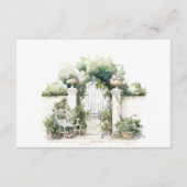 上品なフランスのガーデンランドスケープ結婚式のレセプション エンクロージャーカード (裏面)